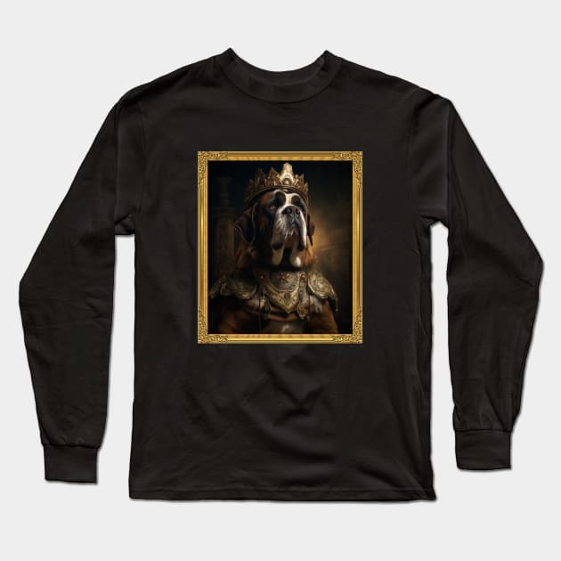 Regal St. Bernard - Medieval Swiss King (Framed) Long Sleeve T-Shirt by HUH? Designs